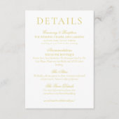 Classic Chartreuse Minimalist Wedding Details Informatiekaartje (Voorkant)