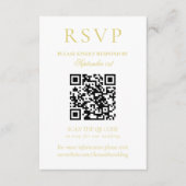 Classic Chartreuse Minimalist Wedding QR Code RSVP Kaartje (Voorkant)