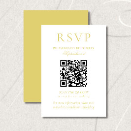 Classic Chartreuse Minimalist Wedding QR Code RSVP Kaartje