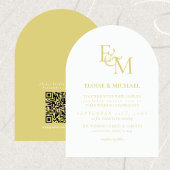 Classic Chartreuse Monogram Minimalist Wedding Kaart
