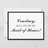 Classic Checkered Maid of Honor Proposal Kaart (Voorkant)