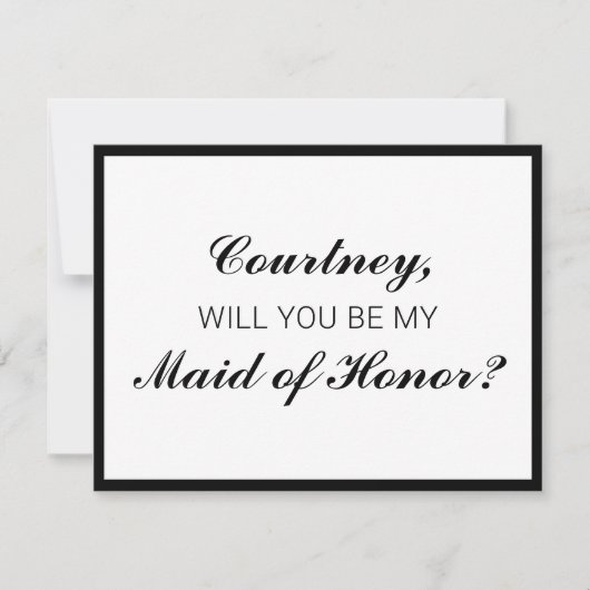 Classic Checkered Maid of Honor Proposal Kaart (Voorkant)