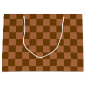 Classic Checkered Pattern: Brown and Tan Square Groot Cadeauzakje (Voorkant)