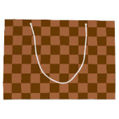 Classic Checkered Pattern: Brown and Tan Square Groot Cadeauzakje (Achterkant)