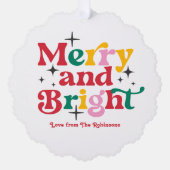 Classic Cheer Merry & Bright Retro Kerstfoto Ornament Kaart (Voorkant)