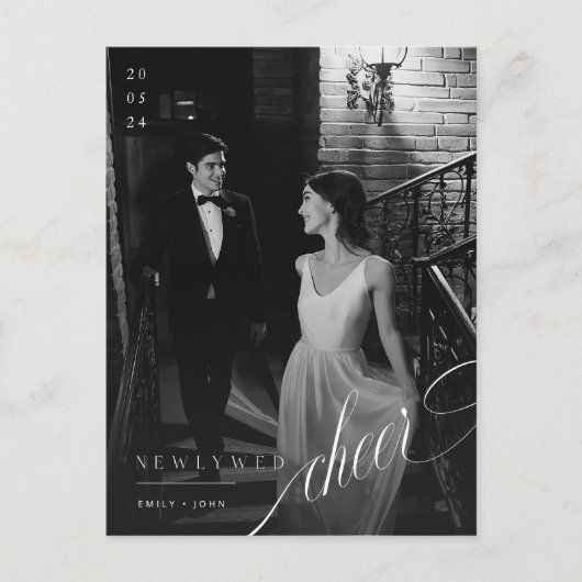 Classic Cheers Pas getrouwd Kerstvakantie Foto Briefkaart (Voorkant)