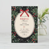 Classic cherry bow bridal shower kaart (Staand voorkant)