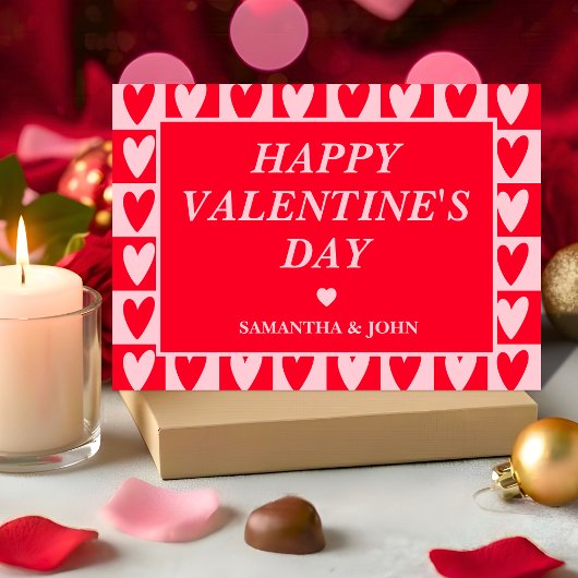 Classic Cherry Red Hearts Valentine’s Gift Card Feestdagenkaart