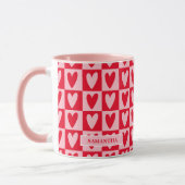 Classic Cherry Red Hearts Valentine’s Gift Mok (Links)