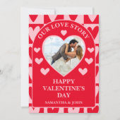 Classic Cherry Red Hearts Valentine’s Gift Photo Feestdagenkaart (Voorkant)