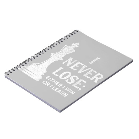 Classic Chess Design, I Never Lose; I Either Win Notitieboek (Linkerzijde)