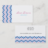 Classic Chevron Pattern Blauw Roze Visitekaartje (Voorkant / Achterkant)