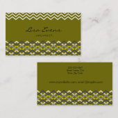 Classic Chevron Pattern Green Visitekaartje (Voorkant / Achterkant)