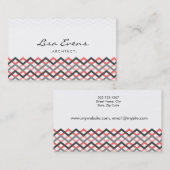 Classic Chevron Pattern Rood Grijs Visitekaartje (Voorkant / Achterkant)
