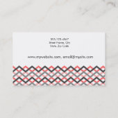Classic Chevron Pattern Rood Grijs Visitekaartje (Achterkant)
