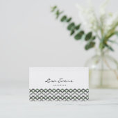 Classic Chevron Pattern Violet Grey Visitekaartje (Staand voorkant)