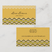 Classic Chevron Pattern Yellow Visitekaartje (Voorkant / Achterkant)
