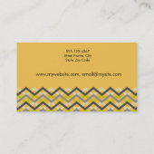 Classic Chevron Pattern Yellow Visitekaartje (Achterkant)