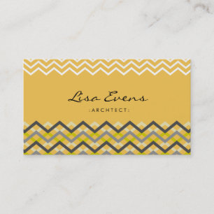 Classic Chevron Pattern Yellow Visitekaartje