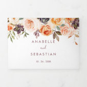 Classic Chic Boho Floral Trifold Wedding Drieluik Uitnodiging (Cover)