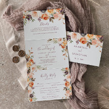 Classic Chic Boho Floral Trifold Wedding