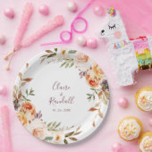 Classic Chic Boho Floral Wedding Papieren Bordje (Feest)