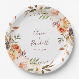 Classic Chic Boho Floral Wedding Papieren Bordje