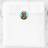 Classic Chic Breakfast Poster Golden Retriever Ronde Sticker (Tas)