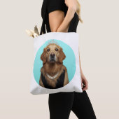 Classic Chic Breakfast Poster Golden Retriever Tote Bag (Dichtbij)