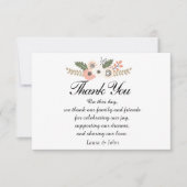 Classic Chic bruiloft bedankt je kaart (Voorkant)