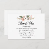 Classic Chic bruiloft bedankt je kaart (Voorkant / Achterkant)