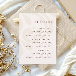 Classic Chic Cream Burgundy Damask Wedding Details Informatiekaartje