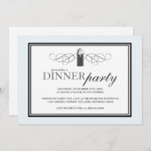 Classic Chic Dinner Party-uitnodigingen Kaart (Voorkant / Achterkant)