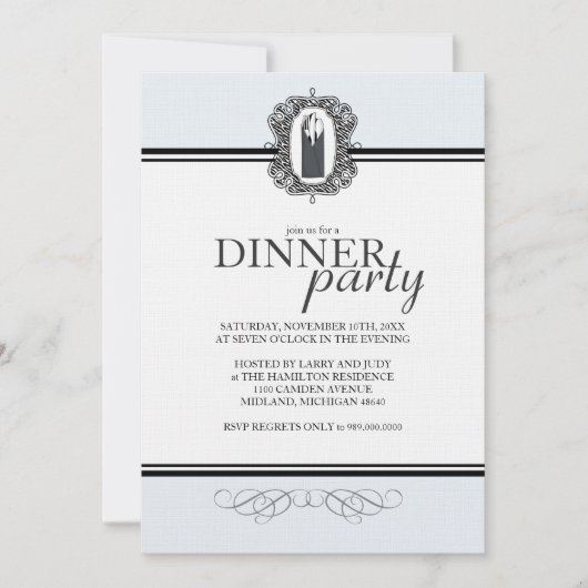 Classic Chic Dinner Party-uitnodigingen Kaart (Voorkant)