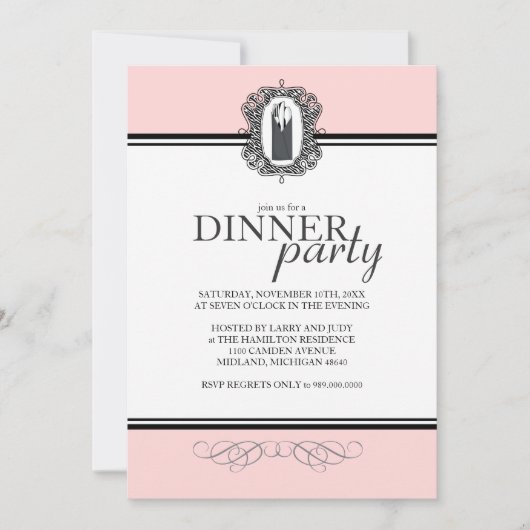 Classic Chic Dinner Party-uitnodigingen Kaart (Voorkant)