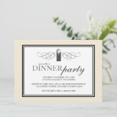 Classic Chic Dinner Party-uitnodigingen Kaart (Staand voorkant)