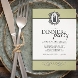 Classic Chic Dinner Party-uitnodigingen Kaart