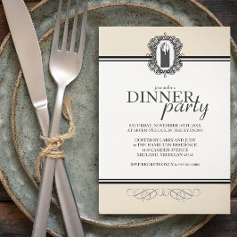 Classic Chic Dinner Party-uitnodigingen Kaart