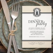 Classic Chic Dinner Party-uitnodigingen Kaart