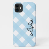 Classic Chic Gingham Plaid Buffalo Check Bord blau Case-Mate iPhone Case (Achterkant)