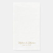 Classic chic gold script aangepaste namen datum br servet (Voorkant)