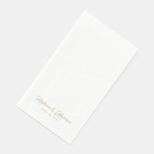 Classic chic gold script aangepaste namen datum br servet (Hoek)