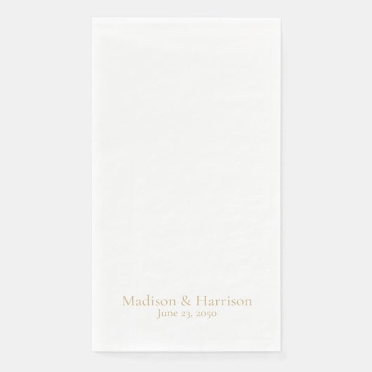 Classic chic gold serif douanenaam date Weddenscha Servet (Voorkant)