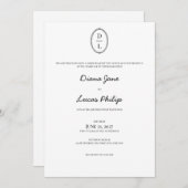 Classic Chic Hand getrokken Lijst bruiloft uitnodi Kaart (Voorkant / Achterkant)