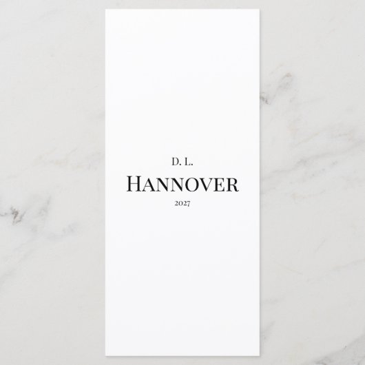 Classic Chic Hand Getrokken Lijst Wedding Menu (Achterkant)