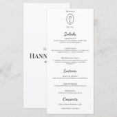 Classic Chic Hand Getrokken Lijst Wedding Menu (Voorkant / Achterkant)