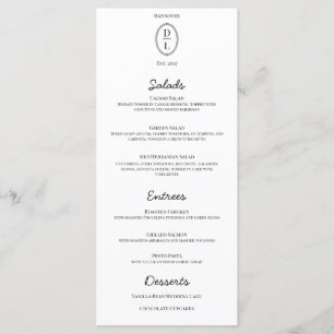 Classic Chic Hand Getrokken Lijst Wedding Menu