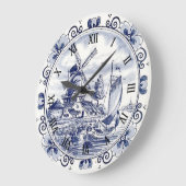 Classic  Chic Hollandse Windmolen Delfts Blauw Grote Klok (Hoek)