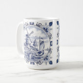 Classic Chic Hollandse Windmolen Delfts Blauw Koffiemok (Voorkant links)