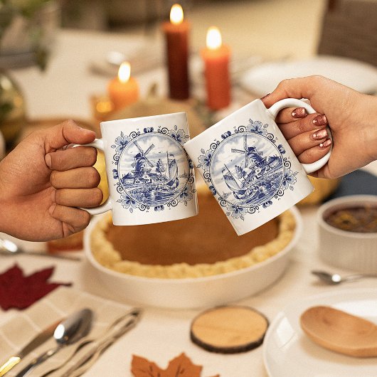 Classic Chic Hollandse Windmolen Delfts Blauw Koffiemok